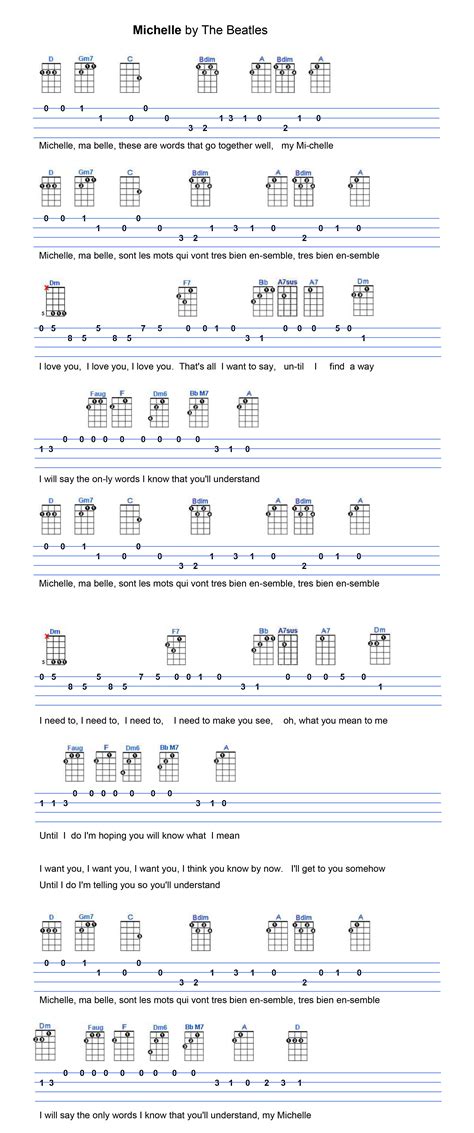 michelle ukulele tabs